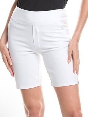 NWT Ibkul Womens Knit Bermuda Short, White Sz 8